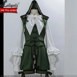 Ouji Lolita Outfit Retro Vine Green Long Bunny Ear Hooded Vest / Cosplay Bloomer Shorts / Tassel Cape by Princess Chronicles