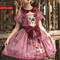 Pre-order Sweet Lolita OP Dress Casual Party Dress w. Detachable Long Sleeves ~ Hare Mallow