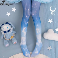 Sweet Spring/Summer Tights Cloud and Starry Night Printed Lolita Pantyhose