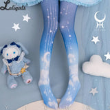 Sweet Spring/Summer Tights Cloud and Starry Night Printed Lolita Pantyhose