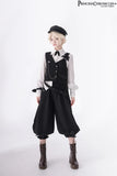 Retro Black Ouji Outfit Sweet Vest / Long Sleeve Shirt / Cropped Harem Pants by Princess Chronicles~ Secret Morning Post