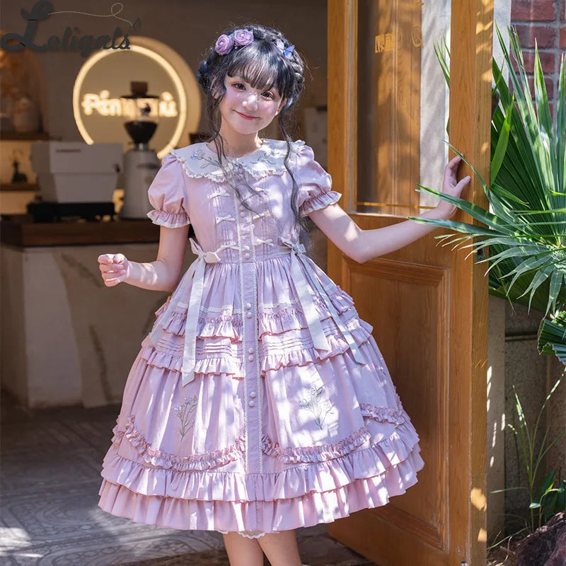 Sweet Lolita OP Dress Country Style Short Sleeve Casual Summer Dress ~ Blooming Irises Sweet Lolita OP Dress Country Style Short Sleeve Casual Summer Dress ~ Blooming Irises