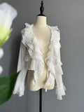 Sweet Long Sleeve Sheer Top Ruffled Lolita Shrug