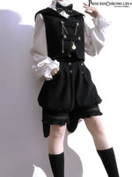 Boy Style Ouji Lolita Prince Hooded Cloak / Vest / Shorts / Long Sleeve Shirt by Princess Chronicles ~ Rabbit in a Hurry