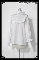 Ouji Lolita Outfit High Low Waist Cincher / Long Sleeve White Shirt / Striped Shorts / Bow Train ~ Rabbit Theater Corset Costume