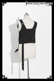 Retro Black Ouji Outfit Sweet Vest / Long Sleeve Shirt / Cropped Harem Pants by Princess Chronicles~ Secret Morning Post