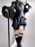 Ouji Lolita Outfit Vintage Royal Blue Hooded Cloak Cape / Bloomer Shorts / Vest by Princess Chronicles ~ Rabbit Run