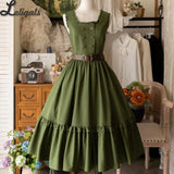 Classic Sleeveless Double Breasted Long Sweet Retro Striped Lolita Casual Party JSK Dresses ~ Little Manor