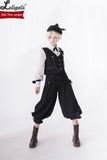Retro Black Ouji Outfit Sweet Vest / Long Sleeve Shirt / Cropped Harem Pants by Princess Chronicles~ Secret Morning Post