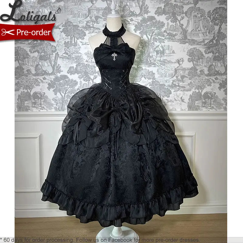 Dolls' Secret ~ Gothic Halter Neck Dress High Low Party Dress by Alice Girl