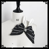 Ouji Lolita Outfit High Low Waist Cincher / Long Sleeve White Shirt / Striped Shorts / Bow Train ~ Rabbit Theater Corset Costume
