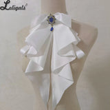 Sweet Detachable Lolita Collar Jabot Necktie Elegant Cascading Ruffle Cosplay Bow Tie Neck Accessories
