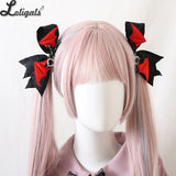 Gothic Wings Hair Clips Lolita Double Ponytail Hair Accessories