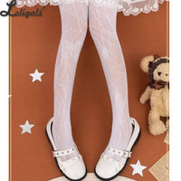 Gothic Mesh Pantyhose Spider & Butterfly Pattern Sheer Summer Lolita Tights for Women