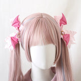 Gothic Wings Hair Clips Lolita Double Ponytail Hair Accessories