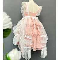 Sweet Lolita Apron Sheer Mesh Ruffled Dress