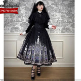 Pre-order Gothic Lolita Skirt Long Printed A-line Skirt by Alice Girl ~ Cross & Church