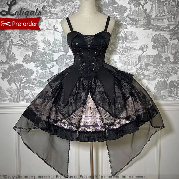 Gothic Lolita Corset Top & Printed Skirt Set by Alice Girl ~ Dolls' Secret