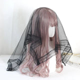 Miss Fulla Sweet Lolita Big Bow Hairpin Lolita Light Blue White Wedding Veil