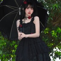 The Queen of Night ~ Sweet Lolita JSK Dress Asymmetrical Party Dress