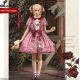 Pre-order Sweet Lolita OP Dress Casual Party Dress w. Detachable Long Sleeves ~ Hare Mallow