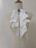 Sweet Detachable Lolita Collar Jabot Necktie Elegant Cascading Ruffle Cosplay Bow Tie Neck Accessories