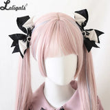 Gothic Wings Hair Clips Lolita Double Ponytail Hair Accessories