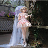 Sweet Lolita JSK Dress Ruffle Tiered Ballet Costume Mini Party Dress ~ Floating Light