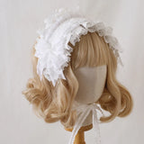 Multi-color Lolita Bow Lace KC Gorgeous Headband Ruffled Hairband Illusion Rose