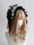 Gothic Multi-colored Wings Headband Gorgeous Lace Lolita Subculture KC with Ruffles