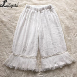 Sweet Winter Lolita Shorts Cute Warm Winter Fleece Bloomers Elastic Waist Knickers with Bow