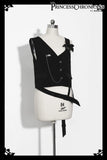 Retro Black Ouji Outfit Sweet Vest / Long Sleeve Shirt / Cropped Harem Pants by Princess Chronicles~ Secret Morning Post