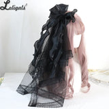 Miss Fulla Sweet Lolita Big Bow Hairpin Lolita Light Blue White Wedding Veil