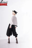 Retro Black Ouji Outfit Sweet Vest / Long Sleeve Shirt / Cropped Harem Pants by Princess Chronicles~ Secret Morning Post