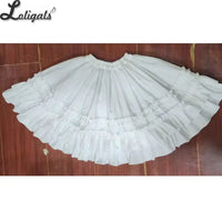 Cotton Half Slip Underskirt Sweet Vintage A line Skirt Extender with Rosette Ruffles Customizable