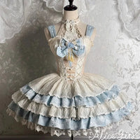 Pre-order Vintage Chinese Style Lolita JSK Dress Jacquard Layered Party Dress by Alice Girl ~ Mountain & Sea View