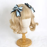 Sweet Lolita Headpiece Japanese JK Lace Barrettes Letters Ribbon Bowknot Jirai Kei Hairclips Headdress