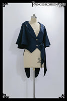 Ouji Lolita Outfit Vintage Royal Blue Hooded Cloak Cape / Bloomer Shorts / Vest by Princess Chronicles ~ Rabbit Run