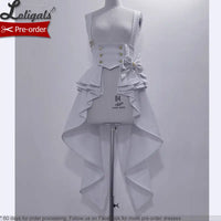 Ouji Outfit Cool Lolita Waist Cincher w. High Low Skirt by Princess Chronicles ~ Rabbit Theater Corset Costume