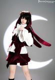 Vintage Red Ouji Lolita Gothic Hooded Rabbit Ear Cape / Short Pants / Vest by Princess Chronicles ~ Rabbit Run