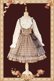 Sweet Checkered Lolita High Waist Skirt / Sailor Collar Cape for Women ~ The Summer Dawn by Infanta