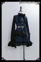 Ouji Lolita Outfit Vintage Royal Blue Hooded Cloak Cape / Bloomer Shorts / Vest by Princess Chronicles ~ Rabbit Run