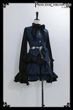 Ouji Lolita Outfit Vintage Royal Blue Hooded Cloak Cape / Bloomer Shorts / Vest by Princess Chronicles ~ Rabbit Run
