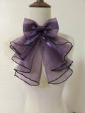 Sweet Lolita Jabot Collar Elegant Bow Tie Ruffled Detachable Cosplay Collar for Halloween