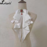 Sweet Detachable Lolita Collar Jabot Necktie Elegant Cascading Ruffle Cosplay Bow Tie Neck Accessories