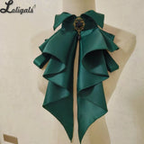 Sweet Detachable Lolita Collar Jabot Necktie Elegant Cascading Ruffle Cosplay Bow Tie Neck Accessories