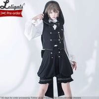 Boy Style Ouji Lolita Prince Hooded Cloak / Vest / Shorts / Long Sleeve Shirt by Princess Chronicles ~ Rabbit in a Hurry