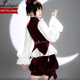 Vintage Red Ouji Lolita Gothic Hooded Rabbit Ear Cape / Short Pants / Vest by Princess Chronicles ~ Rabbit Run