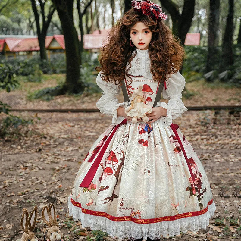 Travelling Cat ~ Vintage Lolita Corset Top / Skirt / Long Sleeve Blouse Travelling Cat ~ Vintage Lolita Corset Top / Skirt / Long Sleeve Blouse