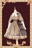 Sweet Checkered Lolita High Waist Skirt / Sailor Collar Cape for Women ~ The Summer Dawn by Infanta